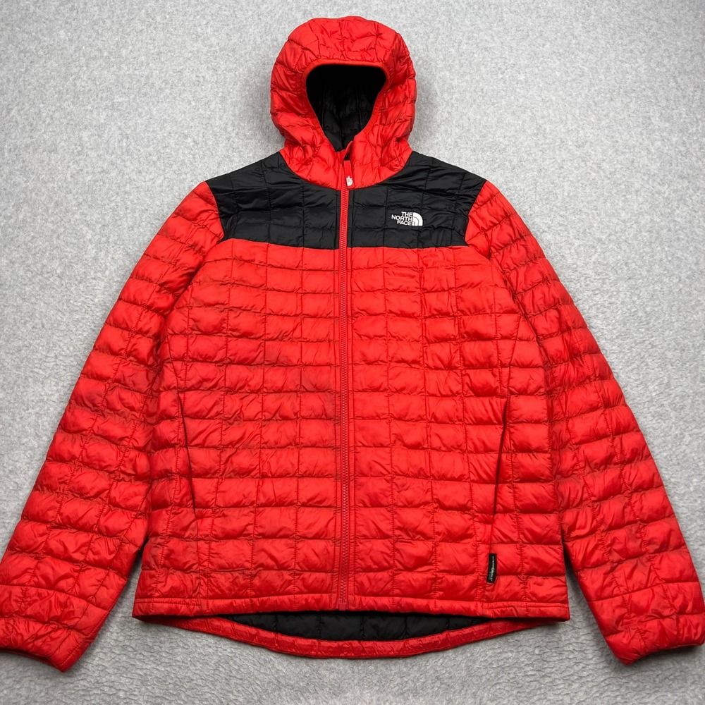 The North Face ThermoBall Eco Jacket Boys XL 18/20 Red Black Hooded Puffer Coat